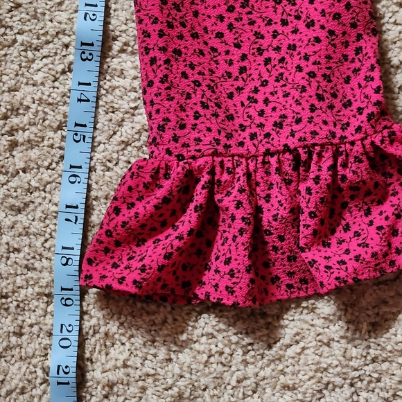 CeCe Ruffle Collar V-Neck ¾Length sleeve blouse Size M Colors magenta & black - Picture 11 of 13